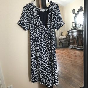 MIDI length wrap dress
